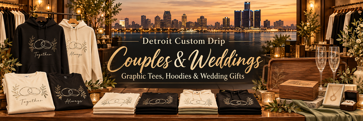 Detroit Custom Drip Couples and Weddings graphic tees hoodies and wedding gifts