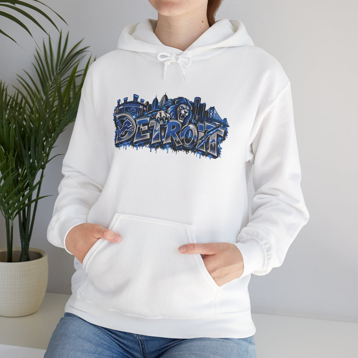 Detroit Graffiti Style Hoodie | City Skyline Street Art Pullover