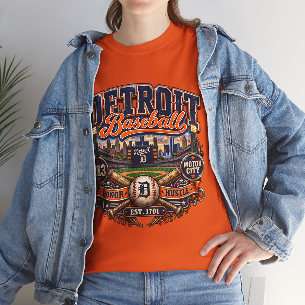 Detroit Baseball Tee | Motor City 313 Vintage Baseball Design