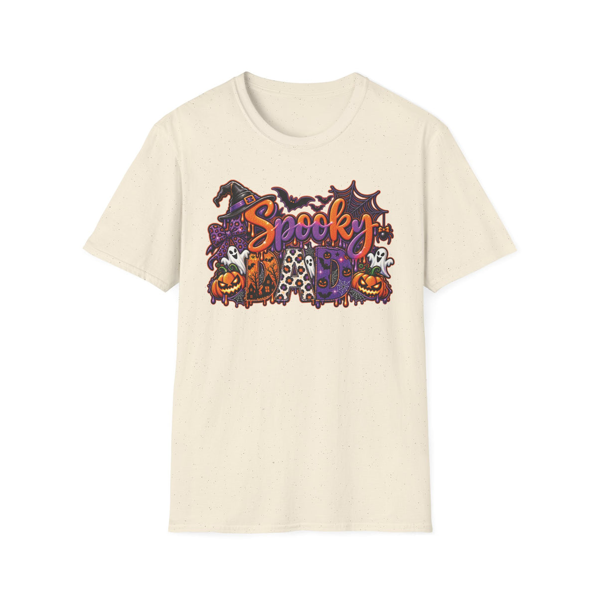 Spooky Dad Halloween Haunted House T-Shirt | Pumpkin Ghosts Witch Hat