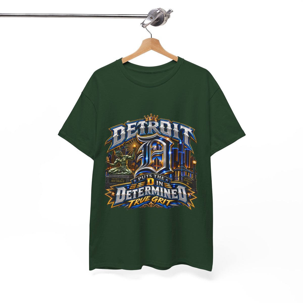 Detroit Determined design T-Shirt | Motor City D Pride, True Grit slogan