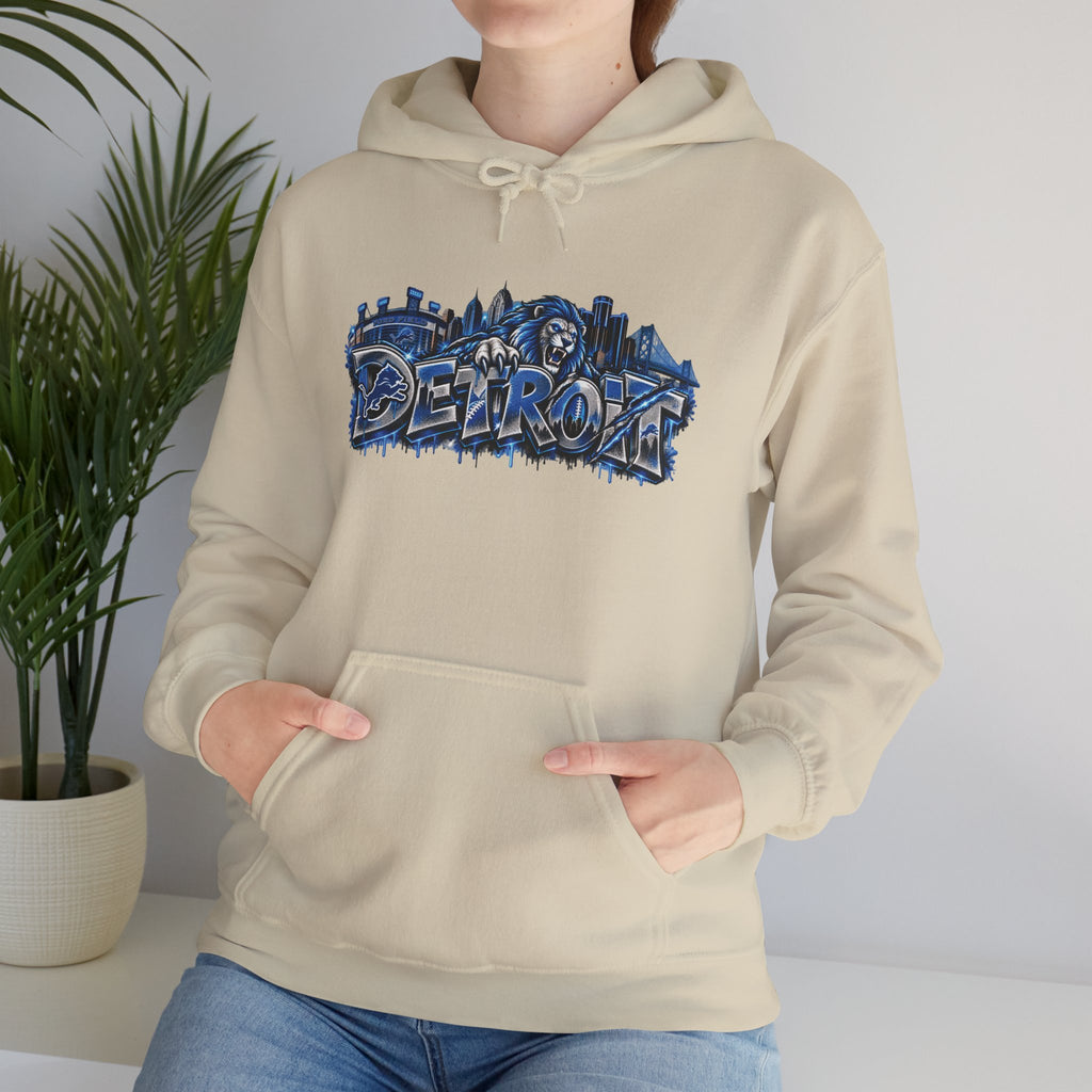 Detroit Graffiti Style Hoodie | City Skyline Street Art Pullover