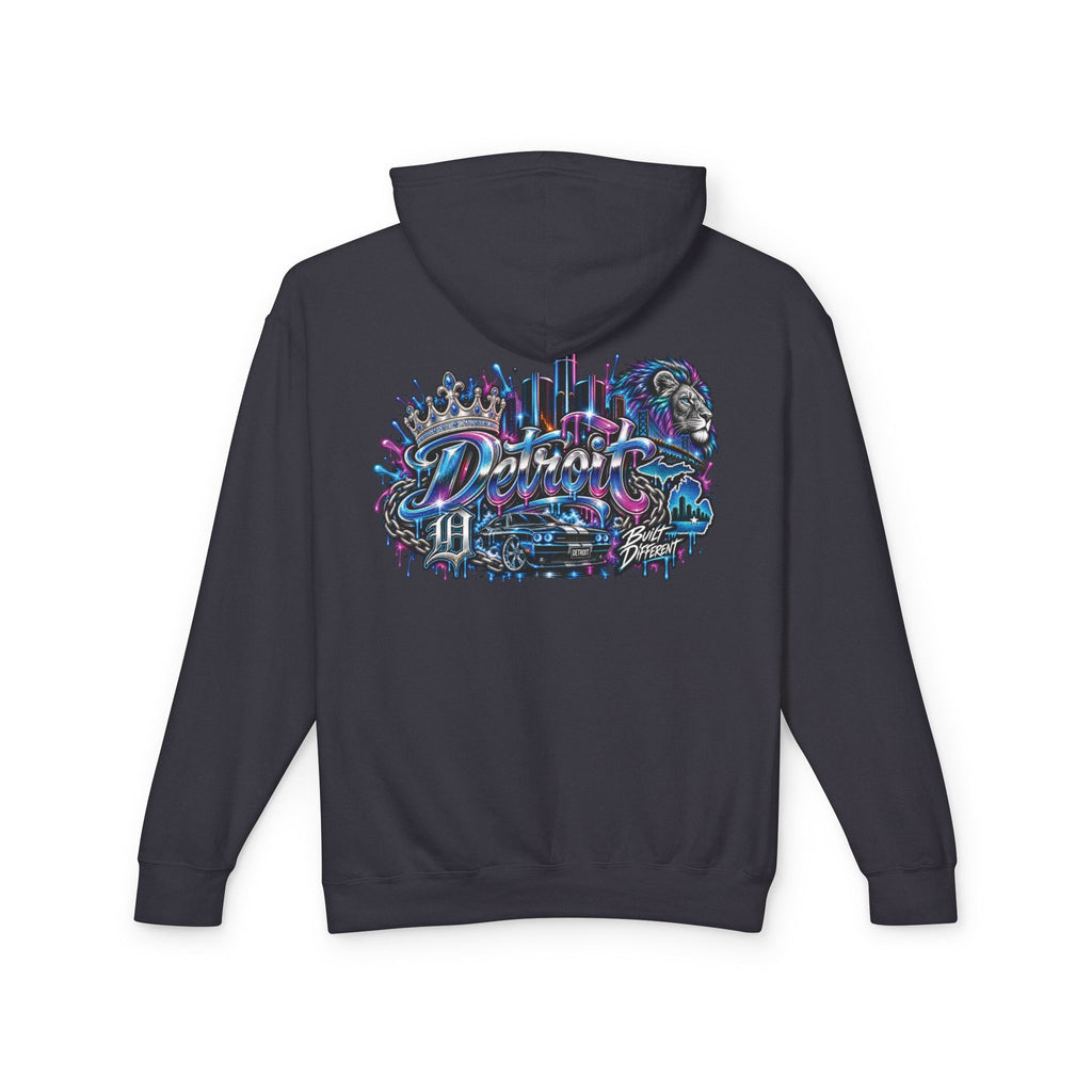 Detroit Retro Graffiti Hoodie | Lion, Skyline, Football Illustration