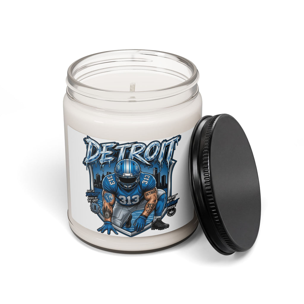 Detroit 313 Football Player Candle, Soy Candle