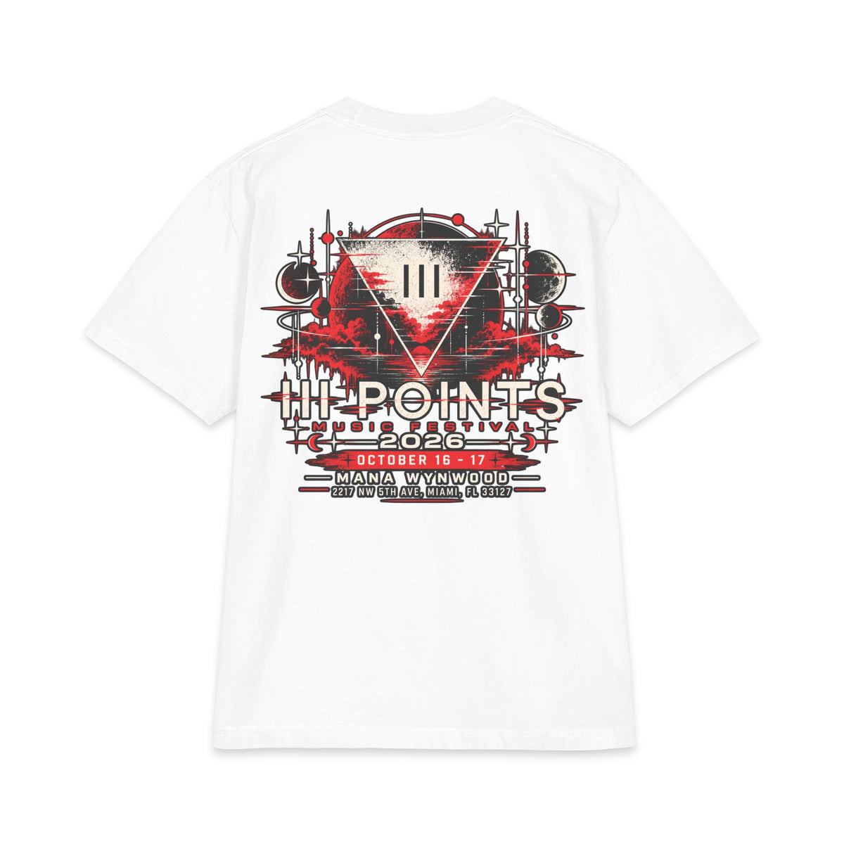 Three Points Rose Graphic T-Shirt | Band Tour Poster Style
