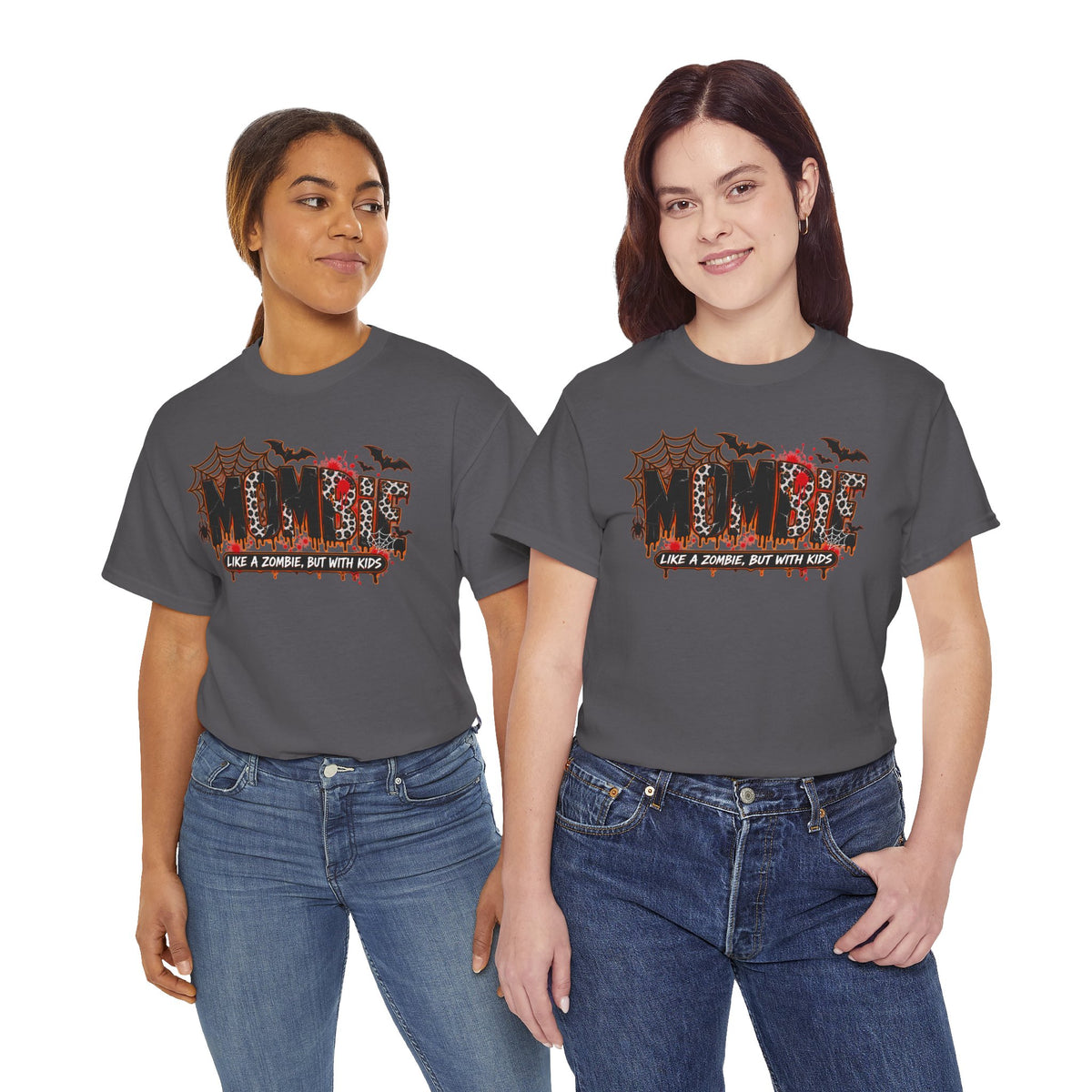 Mombie Mom T-Shirt | Halloween mom tee, spooky bats and cobwebs