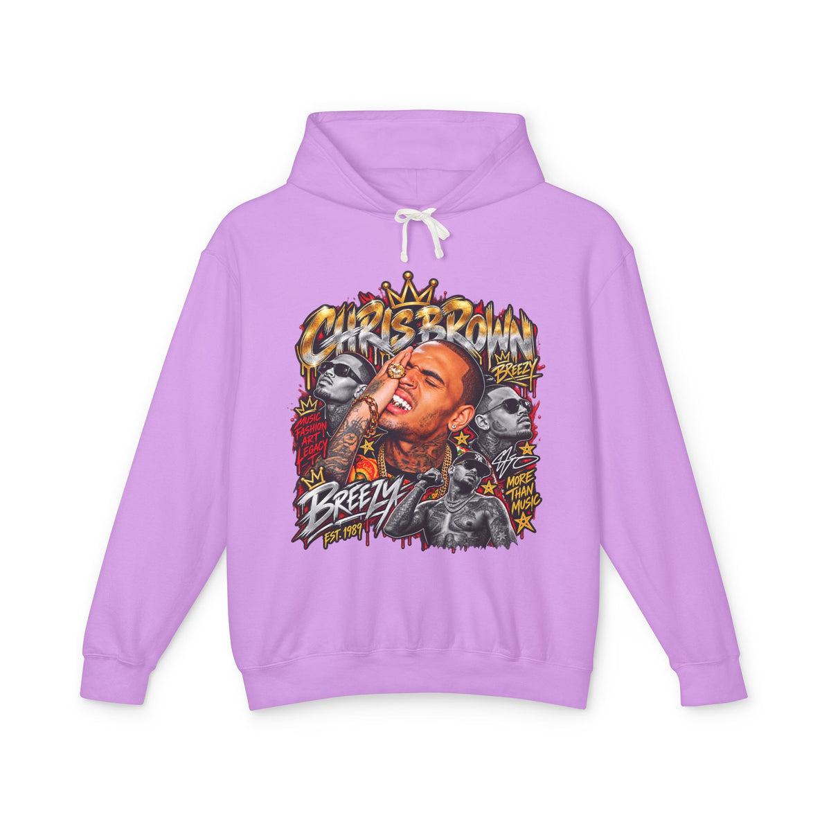 Breezy Portrait Graphic Hoodie | Hip Hop Graffiti Illustration