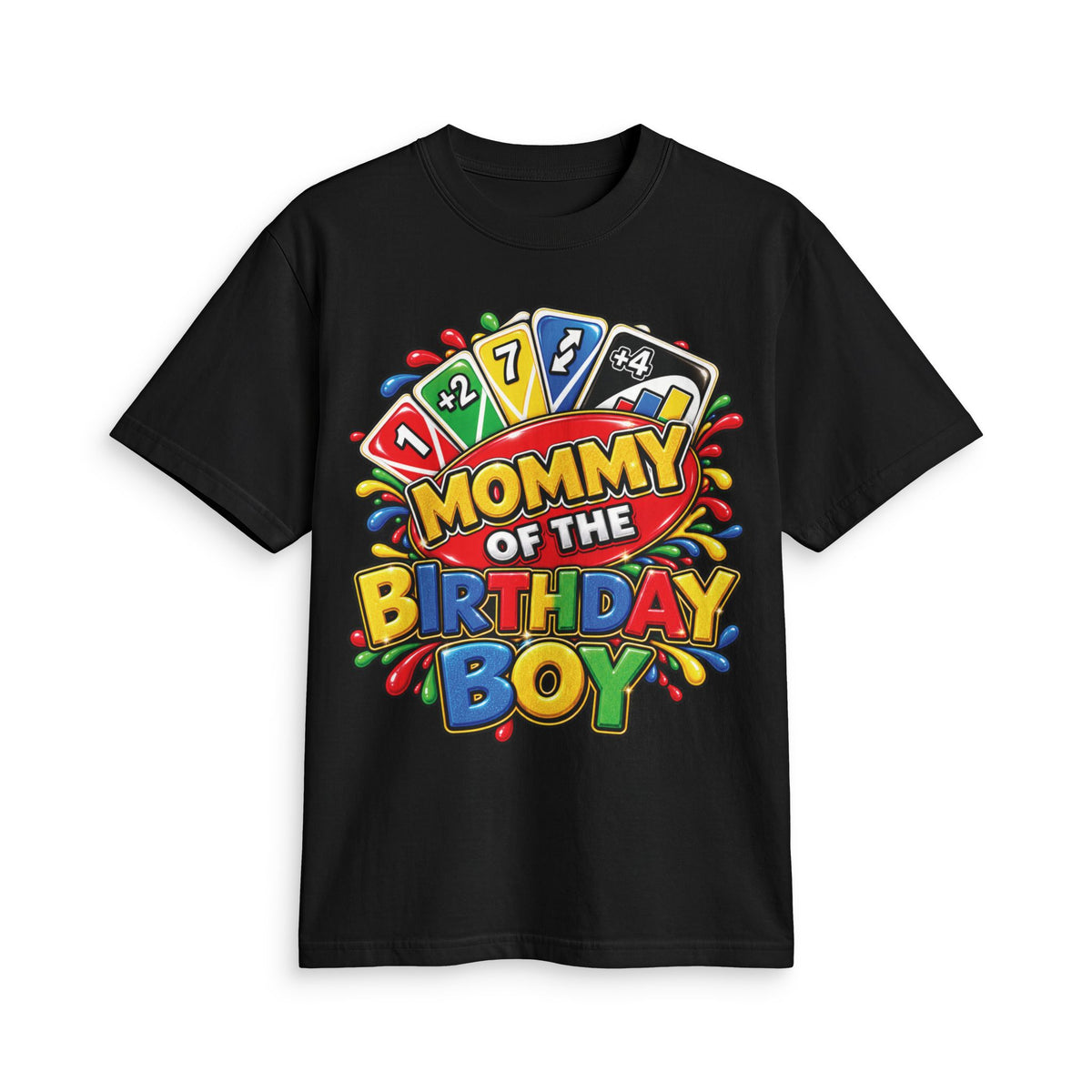 Mommy of the Birthday Boy T-Shirt | Colorful Birthday Card Design