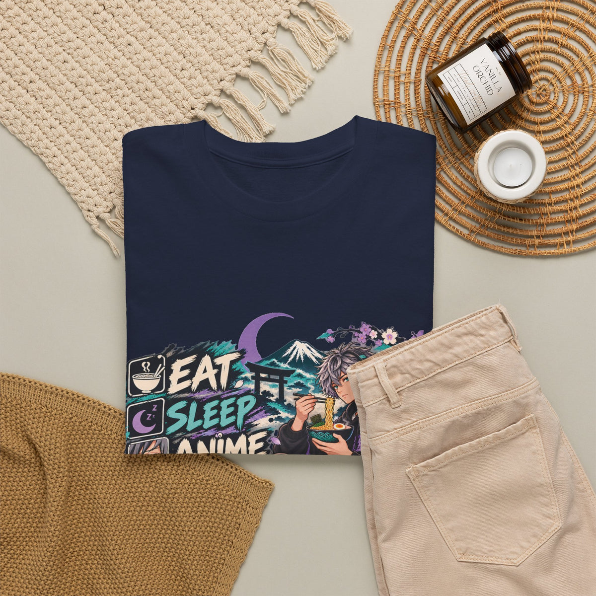 Eat Sleep Anime Gaming Repeat Video Game Graphic T-Shirt
