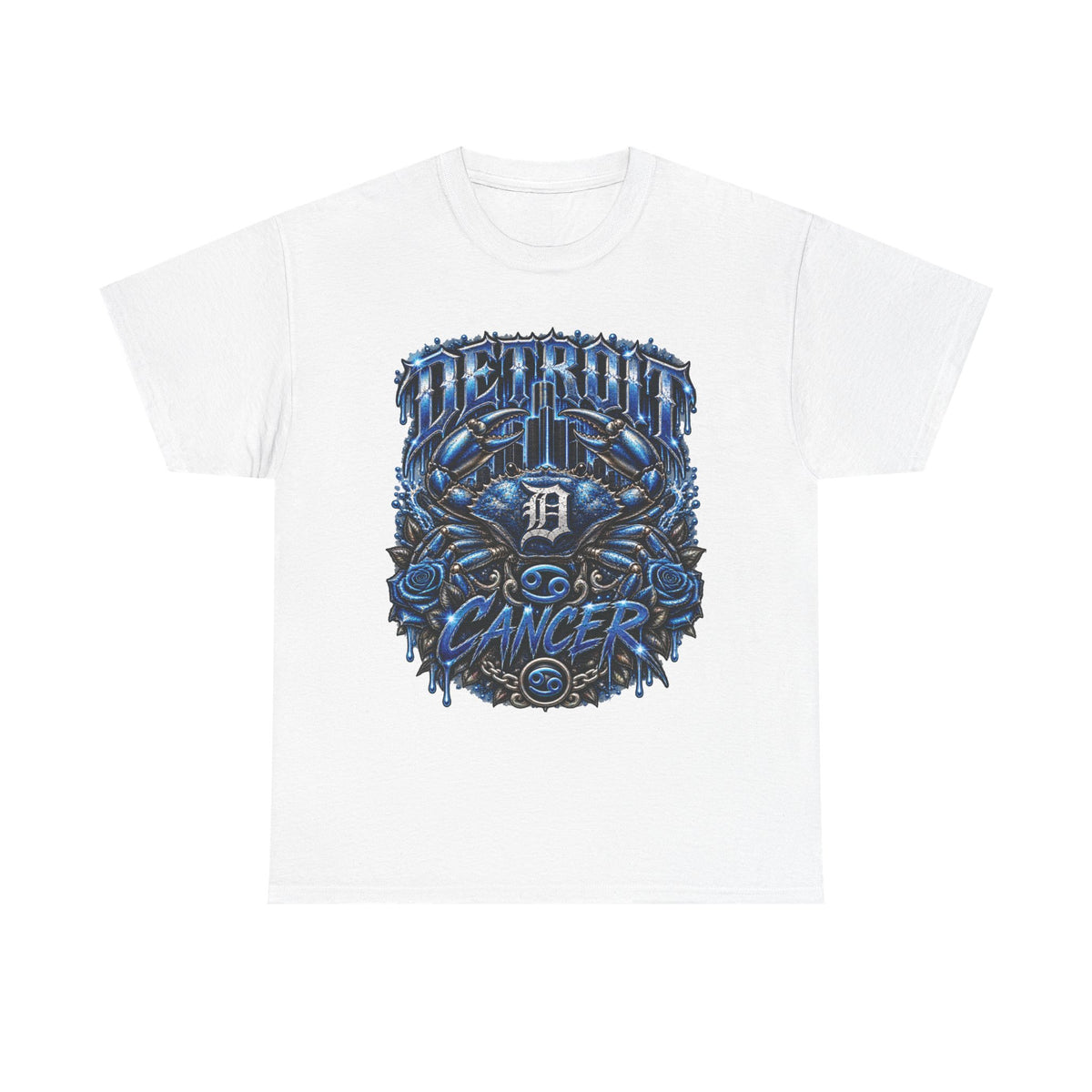 Detroit D Cancer graphic Tee | Blue skulls, Detroit D, streetwear