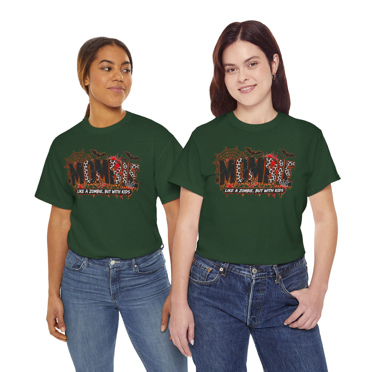 Mombie Mom T-Shirt | Halloween mom tee, spooky bats and cobwebs
