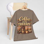 Coffee Is My Therapy T-Shirt | Coffee Cups Illustration, Cozy Beverage Tee