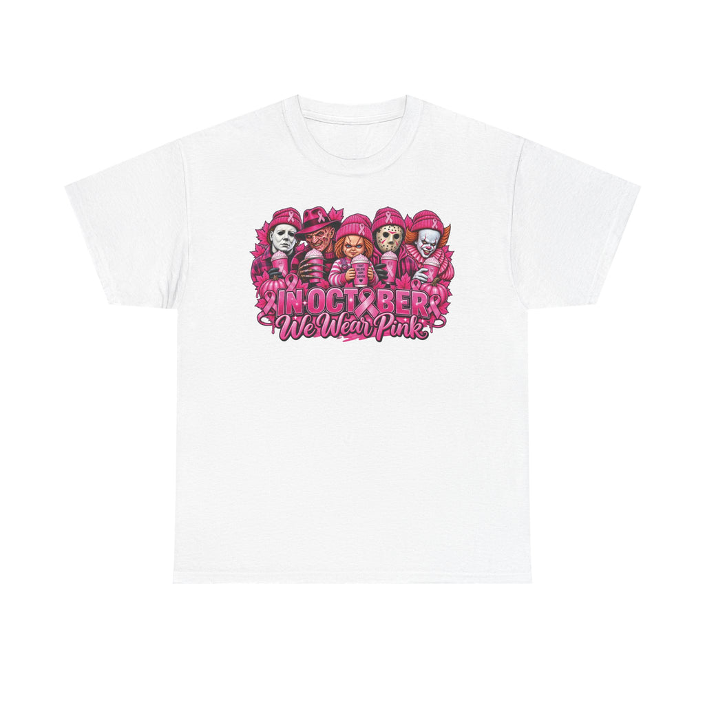 Halloween Horror Icons in Pink Tee | October We Wear Pink T-Shirt