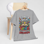 It Takes a Special Teacher Tee | Colorful Book & Flowers Teacher Shirt