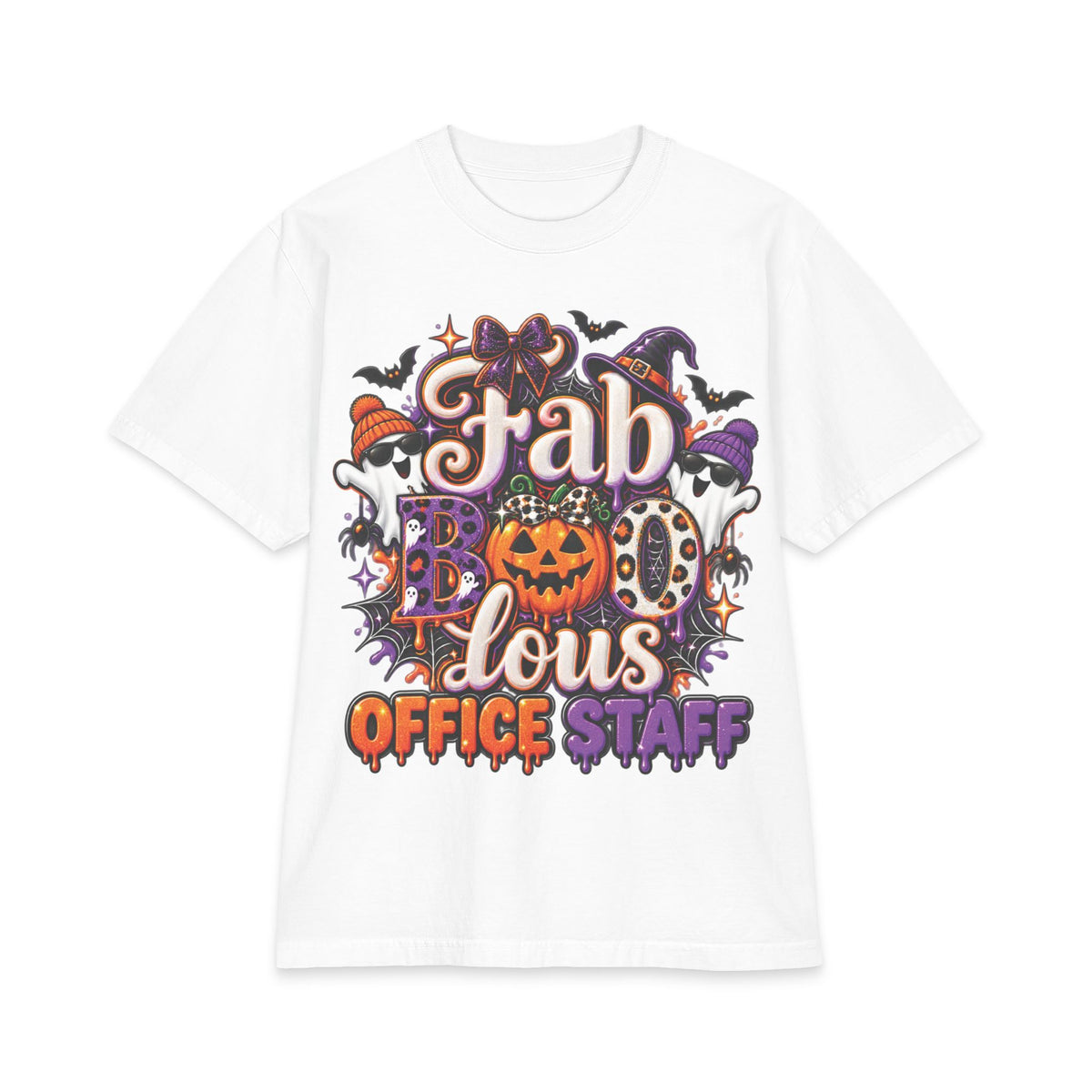 Fabulous Office Staff Halloween T-Shirt | Pumpkin Bat Spooky Typography