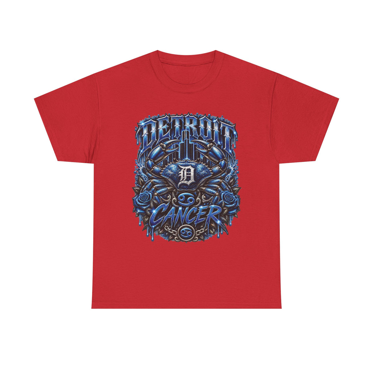 Detroit D Cancer graphic Tee | Blue skulls, Detroit D, streetwear