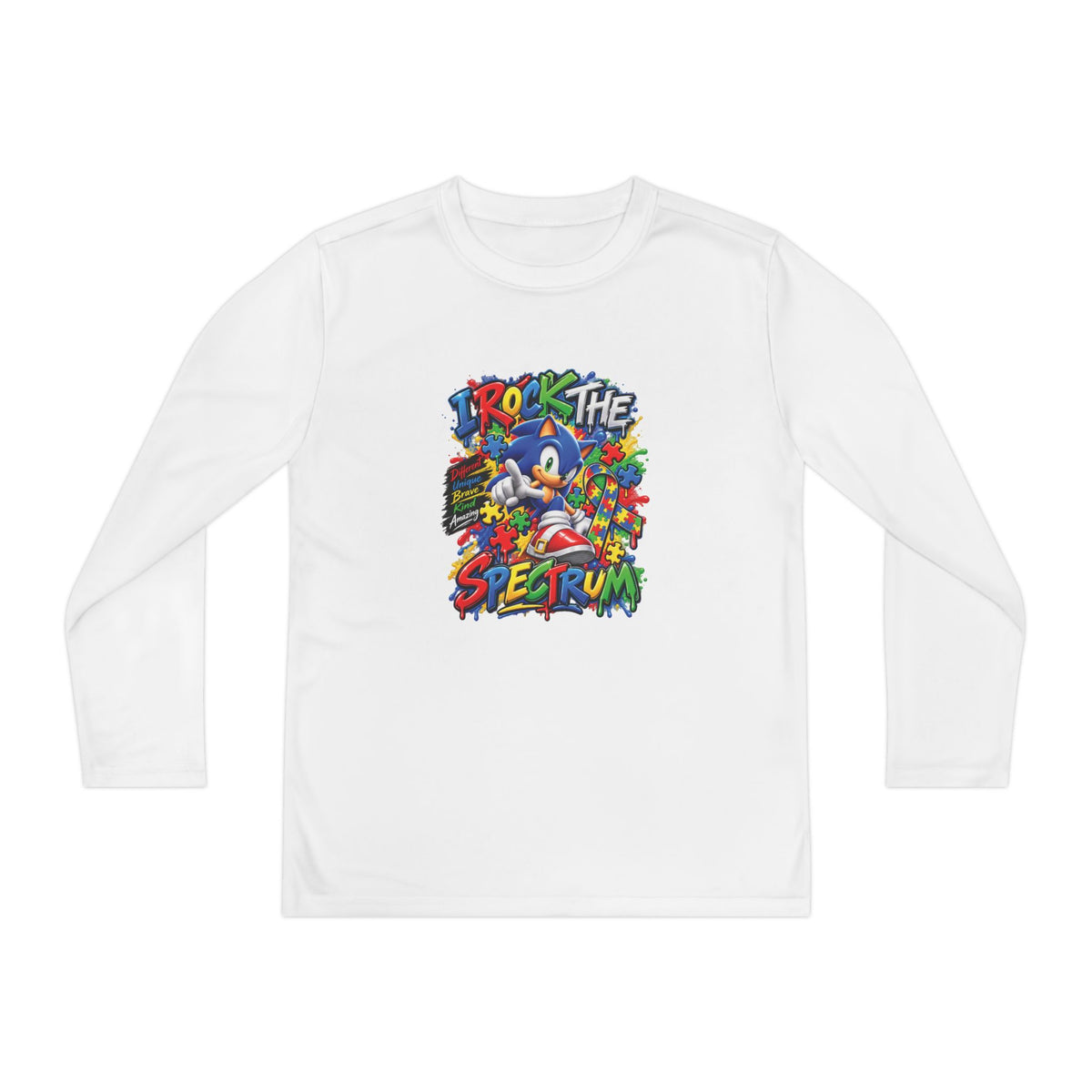 Sonic The Hedgehog Retro Graffiti Youth Long Sleeve Tee