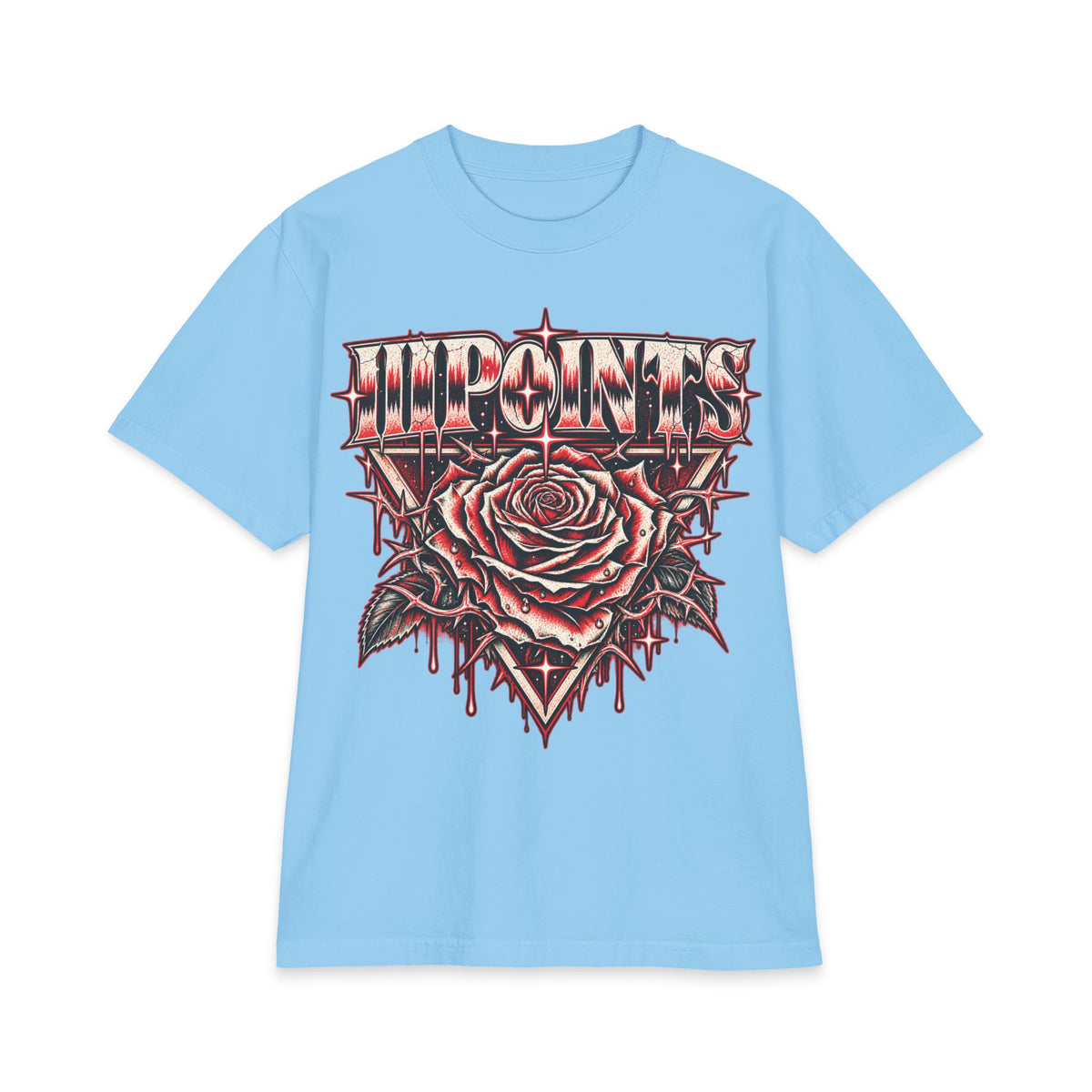 Three Points Rose Graphic T-Shirt | Band Tour Poster Style