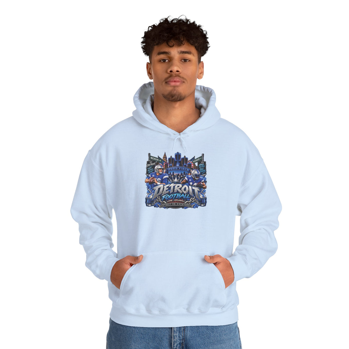 Detroit Skyline Collage Hoodie | Motor City Landmarks sweatshirt