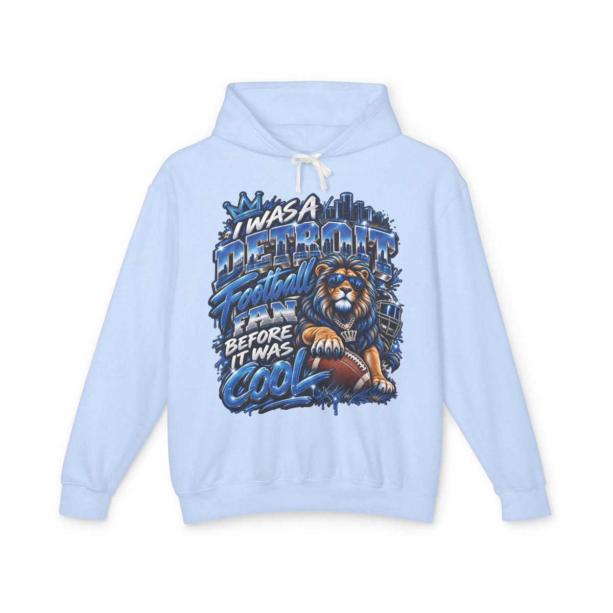 Detroit Retro Graffiti Hoodie | Lion, Skyline, Football Illustration