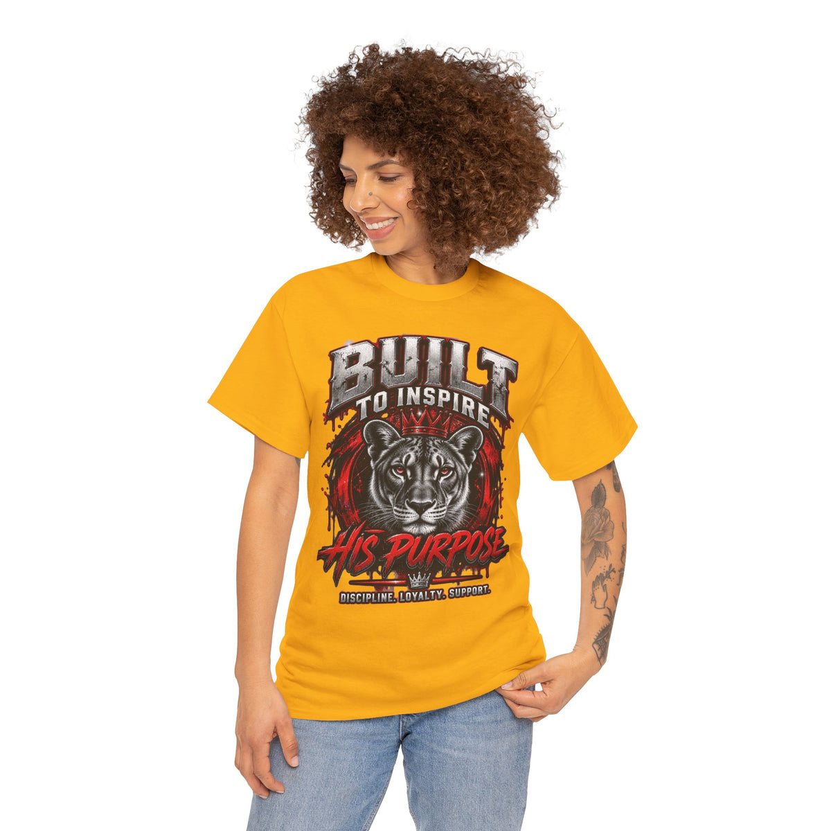 Built to Inspire His Purpose Couples Tiger Graphic T-Shirt