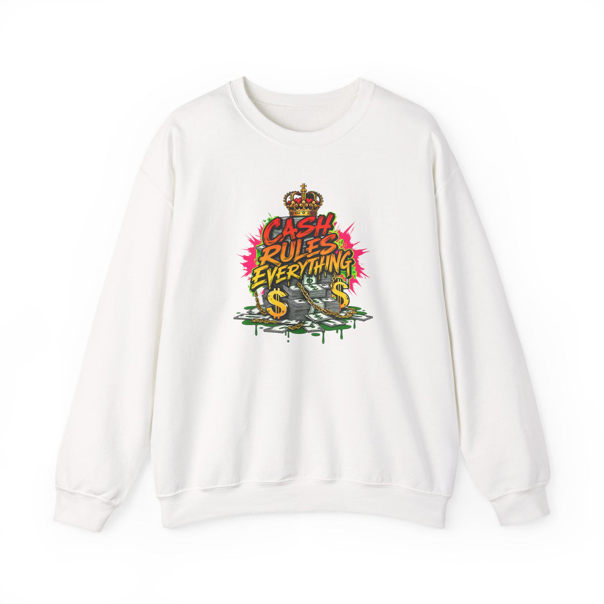 Cash Rules Everything Around Me Crewneck Sweatshirt | Streetwear Money Graphic