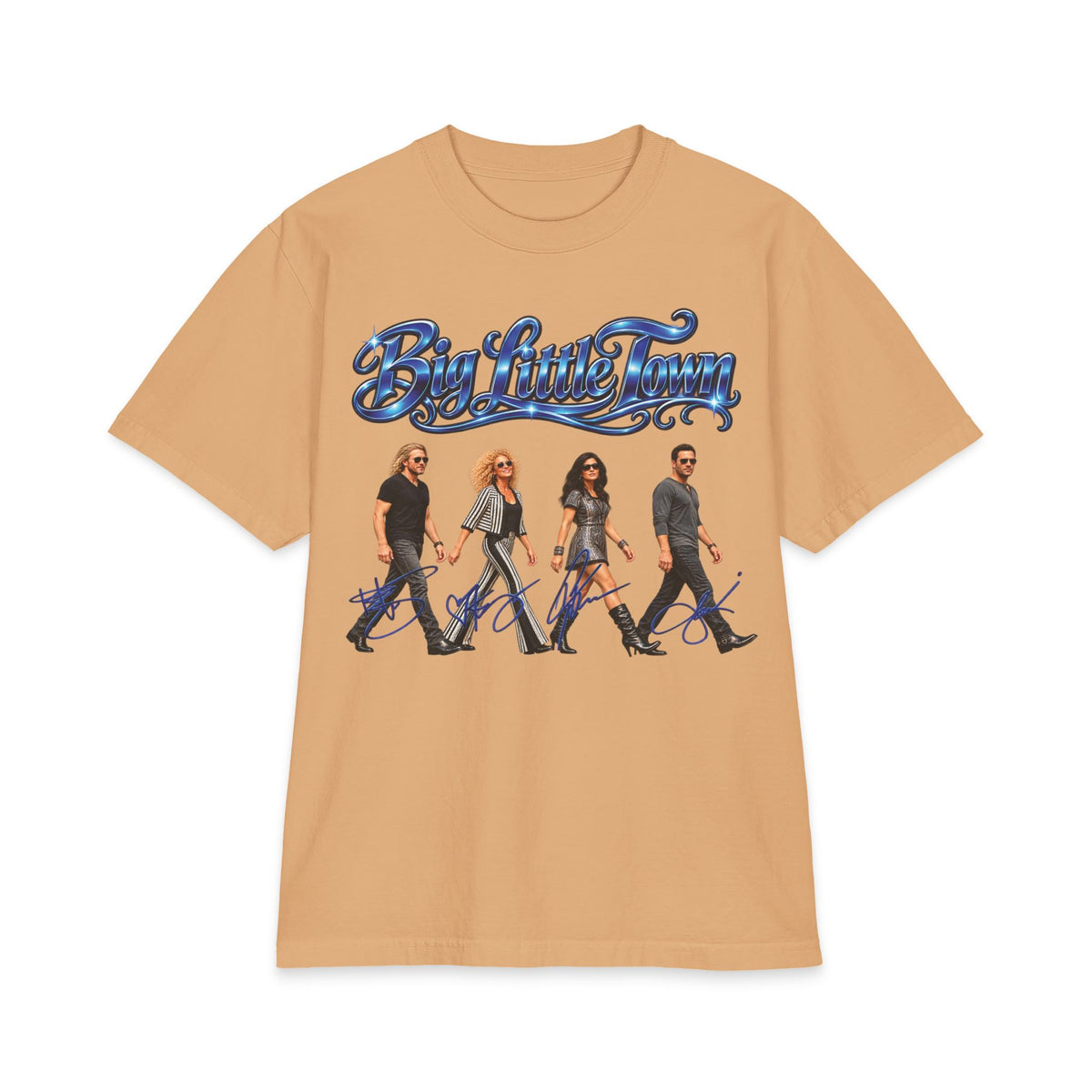 Big Little Town County Team T-Shirt | Band Member Silhouette Crossing Road