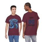 Detroit Lion Rider T-Shirt | Football Team Graphic Tee, Blue Mascot