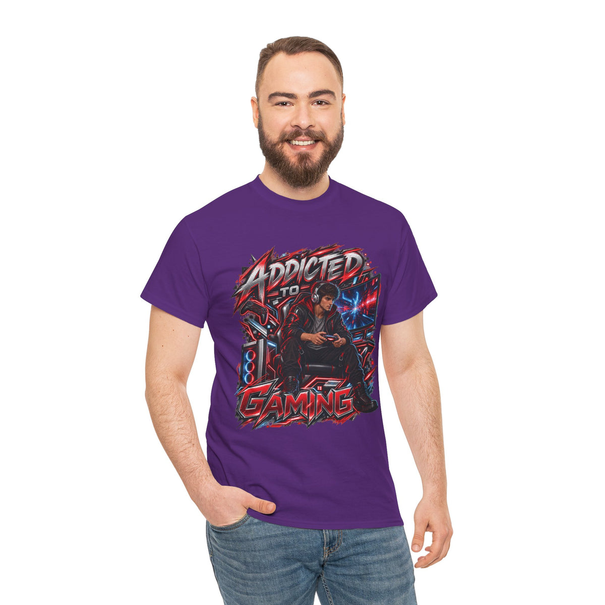 Addicted to Gaming Graphic T-Shirt