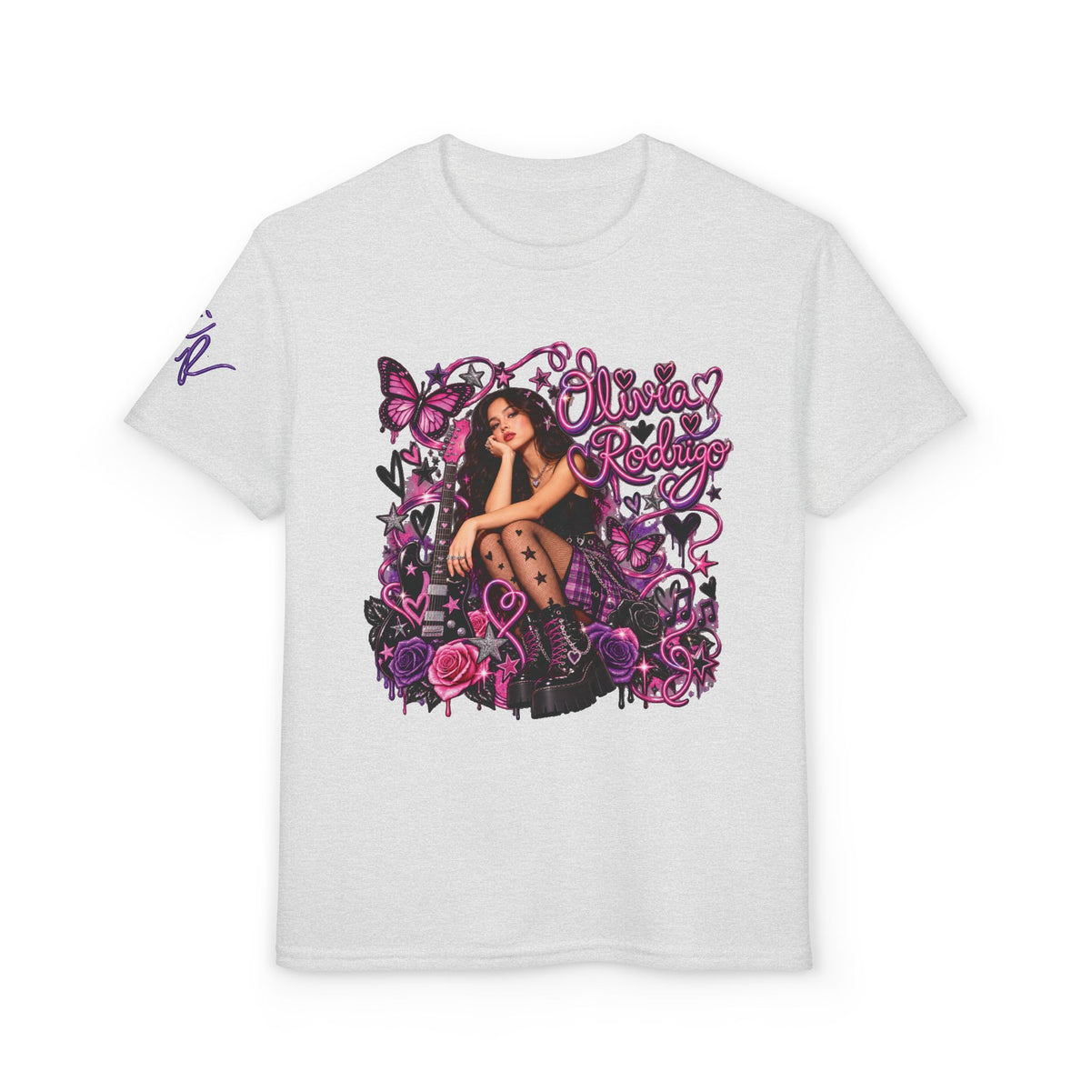 Olivia Rodrigo Tour Date List T-Shirt | Pop Star Tribute, Floral Butterfly Design