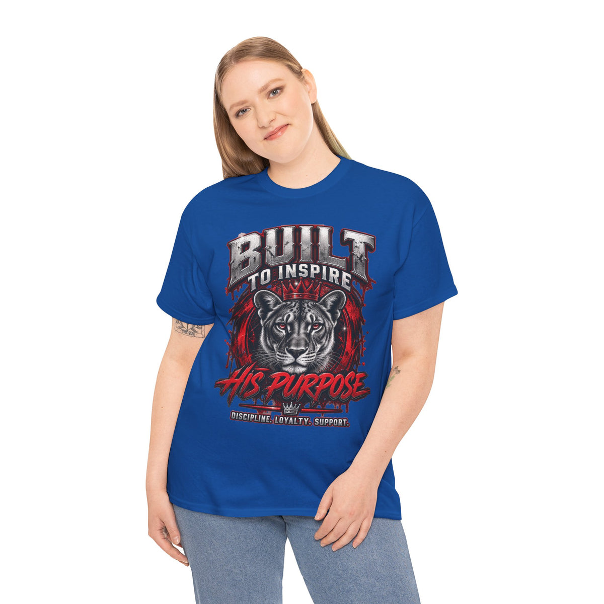 Built to Inspire His Purpose Couples Tiger Graphic T-Shirt