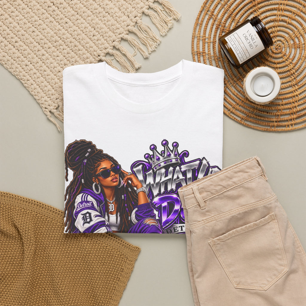 Detroit Queen what up doe Graphic Tee | Urban Streetwear, Purple Drip Art