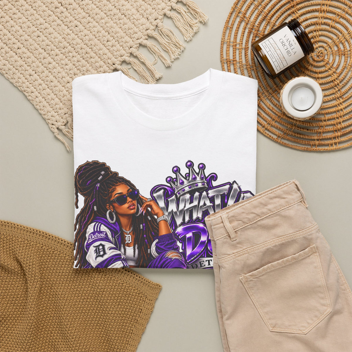 Detroit Queen what up doe Graphic Tee | Urban Streetwear, Purple Drip Art