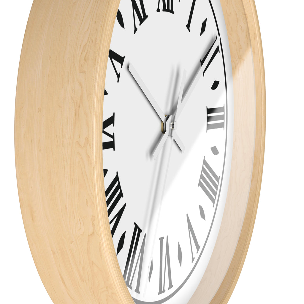 Roman Numeral Clock Wall Clock | Black Frame, Classic Vintage Face