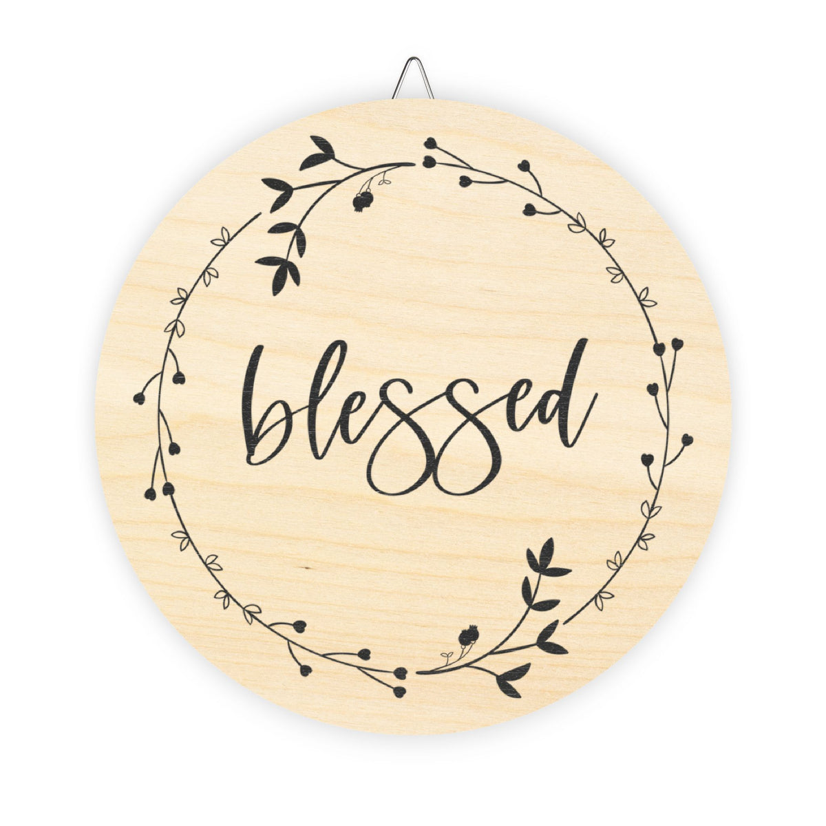Blessed Wreath Wood Sign | Round Wall Decor