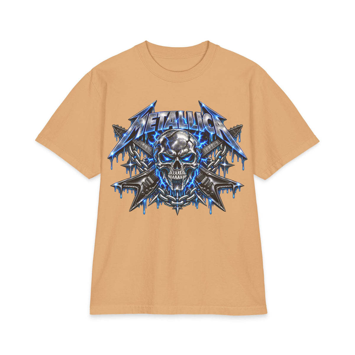 Metallica Skull Lightning T-Shirt | Band Logo Graphic Tee