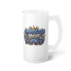 Worlds Best Dad Coldest Bud Frosted Glass Beer Mug | Beer Stein Style, Illustrated Typography