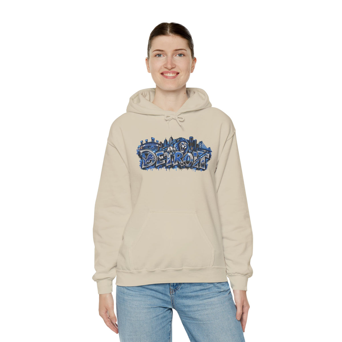 Detroit Graffiti Style Hoodie | City Skyline Street Art Pullover