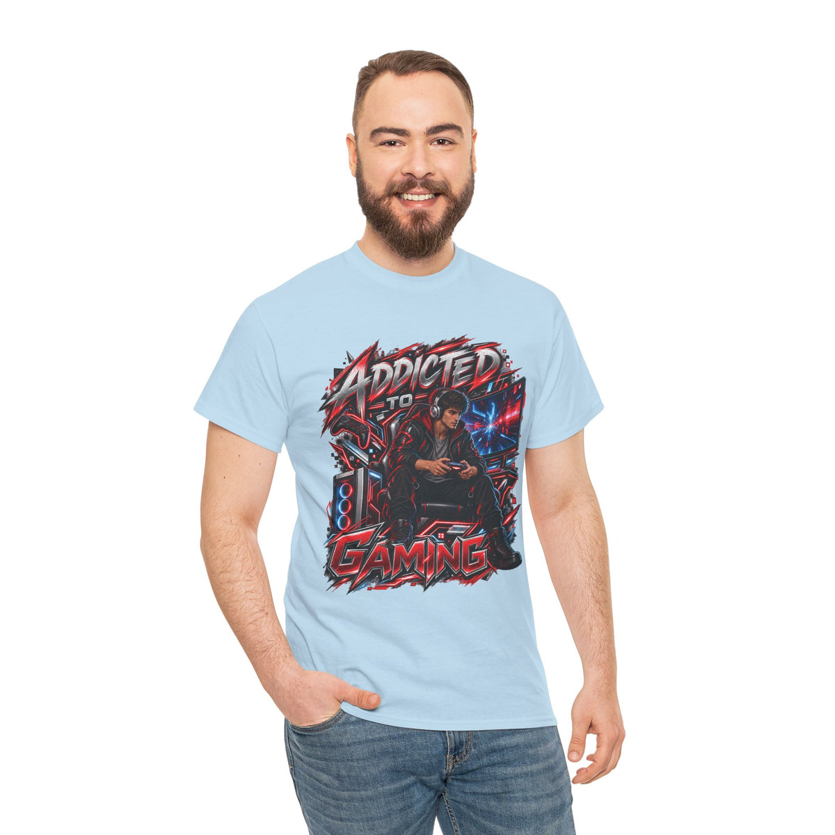 Addicted to Gaming Graphic T-Shirt