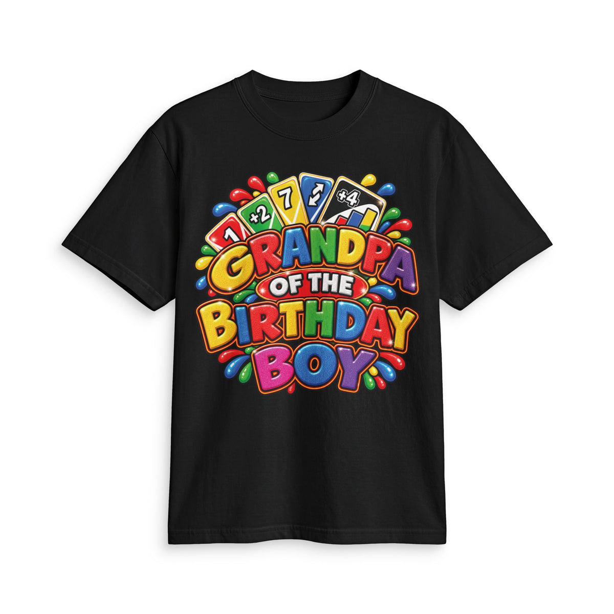 Grandpa of the Birthday Boy T-Shirt, Colorful Birthday Party Tee
