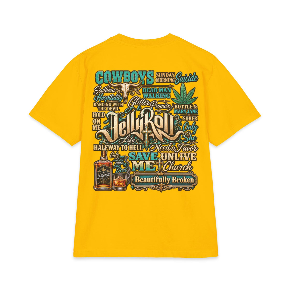 Roll Jelly band portrait T-Shirt | rock country tour tee