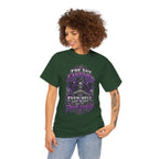 Grim Reaper Skull with Purple Flames T-Shirt | Gothic Death Quote Tee