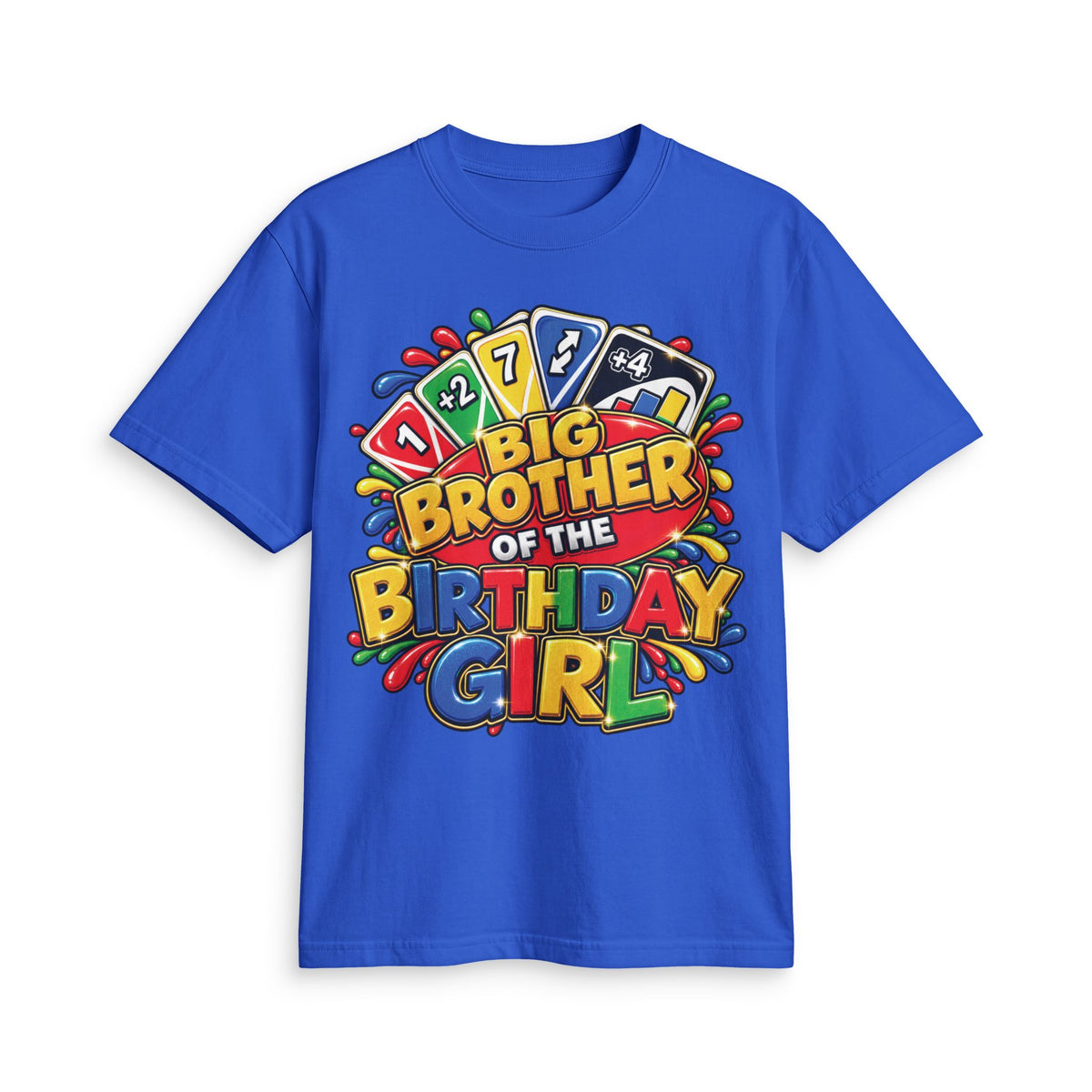 Big Brother of the Birthday Girl T-Shirt | Colorful Party Card Game Design