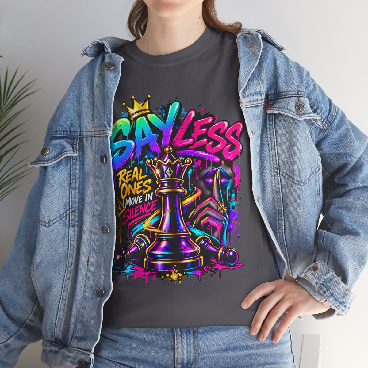 Say Less Chess King Tee | Graffiti Chess Piece Streetwear