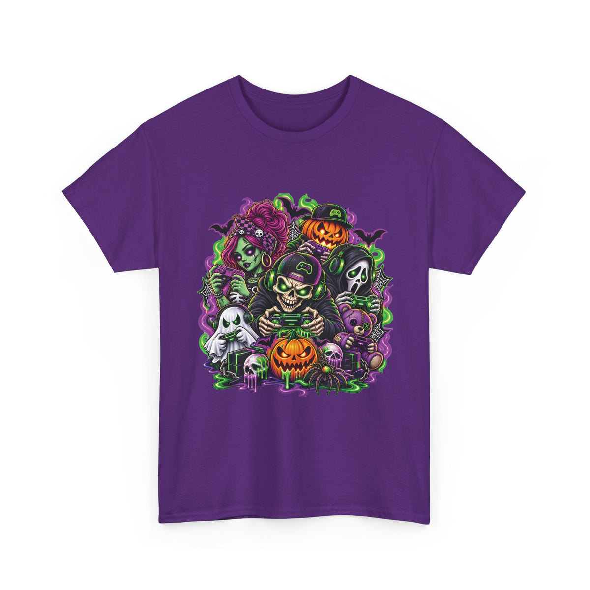 Spooky Halloween Monsters T-Shirt | Pumpkin, Ghost, Witch, Skeleton