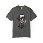 Skull with Headphones and Cigarette Stay High T-Shirt | Skull Graphic Tee