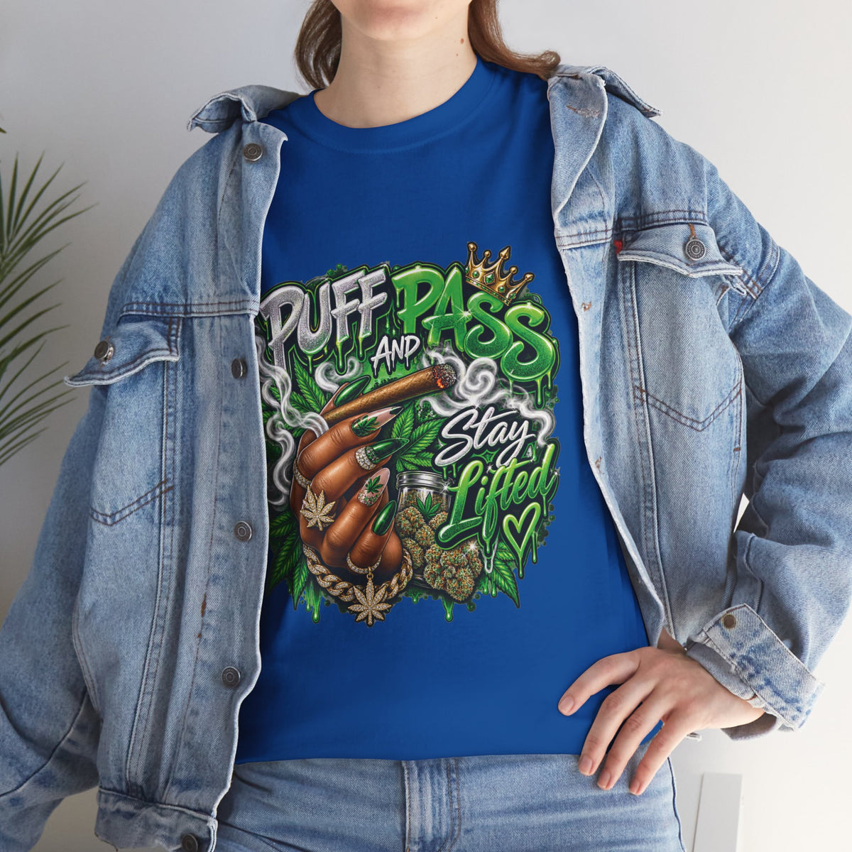 Puff and Pass Stay Lifted T-Shirt | Cannabis Leaf Graphic Tee