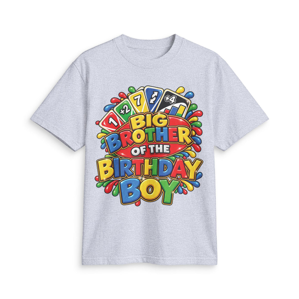 Big Brother of the Birthday Boy T-Shirt | Colorful Game Card Party Design