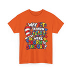 Autism Why Fit In When You Were Born To Stand Out T-shirt | Cat in the Hat Puzzle Design