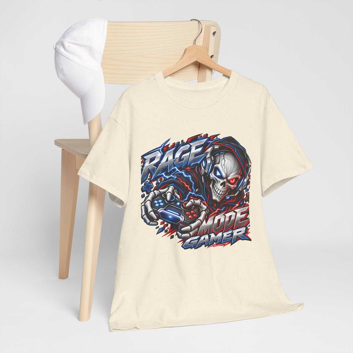 Rage Mode Gamer Skull Graphic T-Shirt